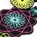 Hypotrochoids Headband, Neon Pink, Yellow, Turquoise, Epitrochoids, Geometric Design
