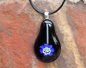 Tear Drop - Fused Glass Pendant Necklace