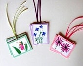 Pastel Wildflower Gift Tags Set of 6 Colored Pencil Drawings Handmade Cards