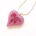Pink Fused Glass Heart Pendant Necklace - Fused Glass Jewelry