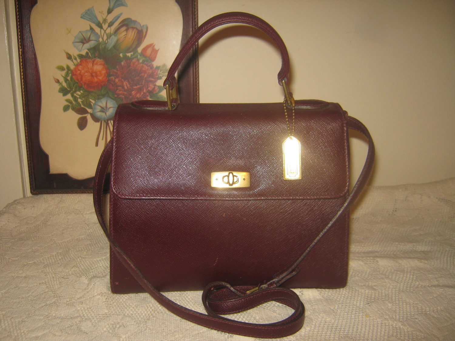 Vintage Coach Italy Shoulderbag Handbag Nice Genuine Leather Product ...