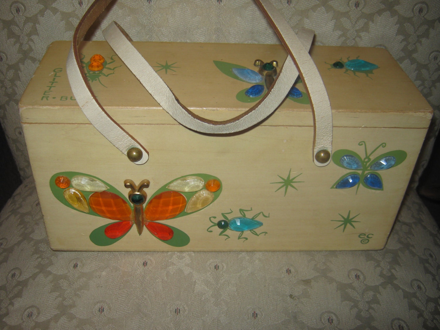 Vintage Enid Collins-Glitter Bugs Box Bag By Collins of Texas
