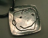 Father's Day  - Your Childs Artwork Made into Solid Silver Keychain -As Featured in ETSY FINDS - made to order-click to see more images