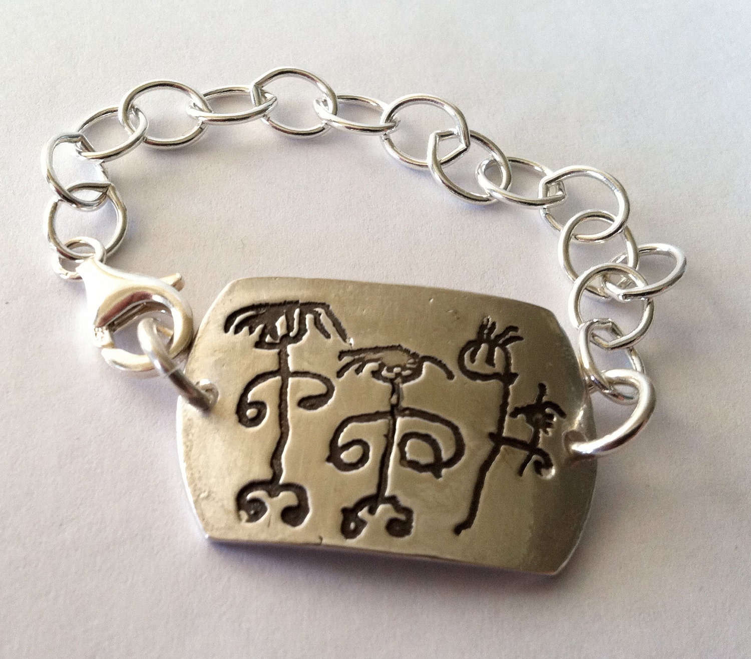 Your Child's Artwork ID Bracelet - Fine silver and Sterling silver-Made to Order