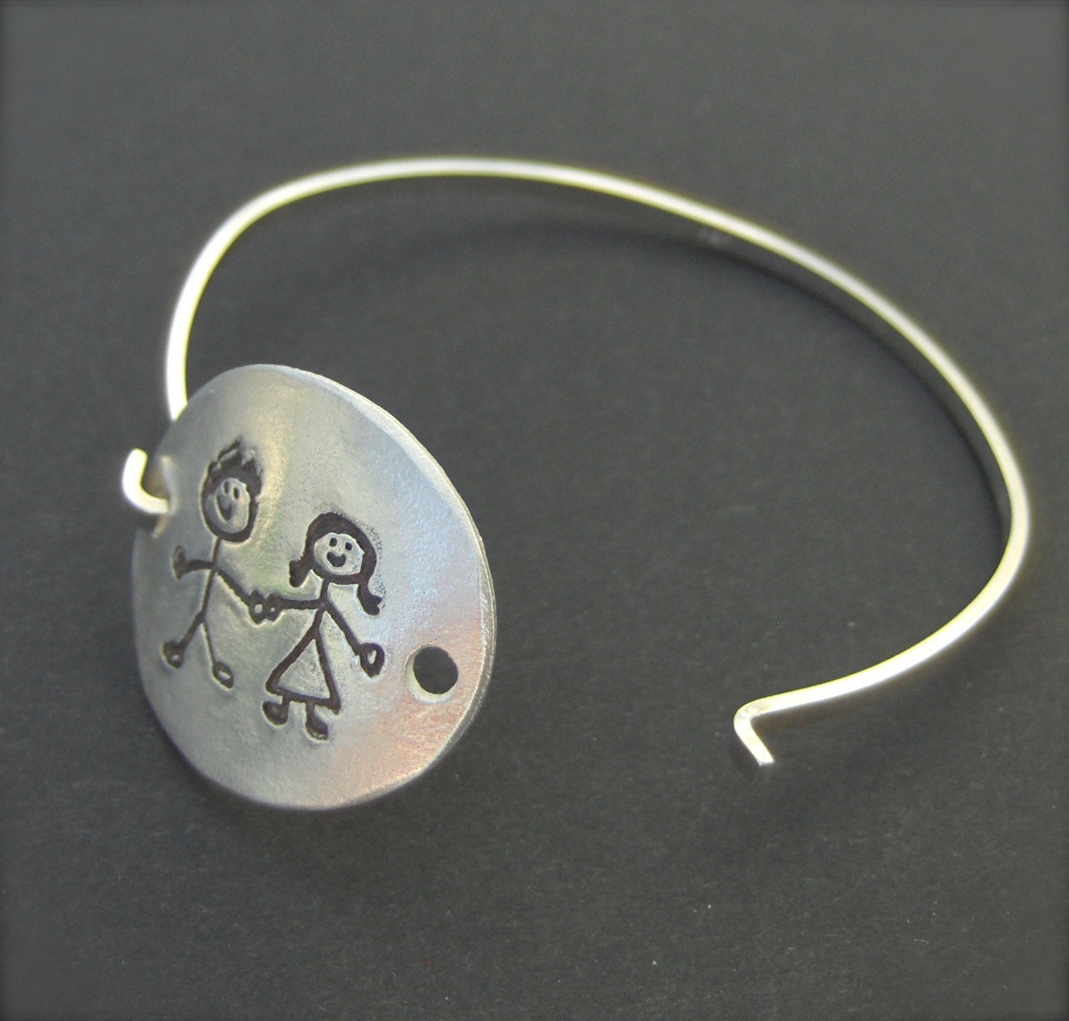 Your Child's Actual Writing Silver Message Bracelet -Tension Bracelet - Made to Order