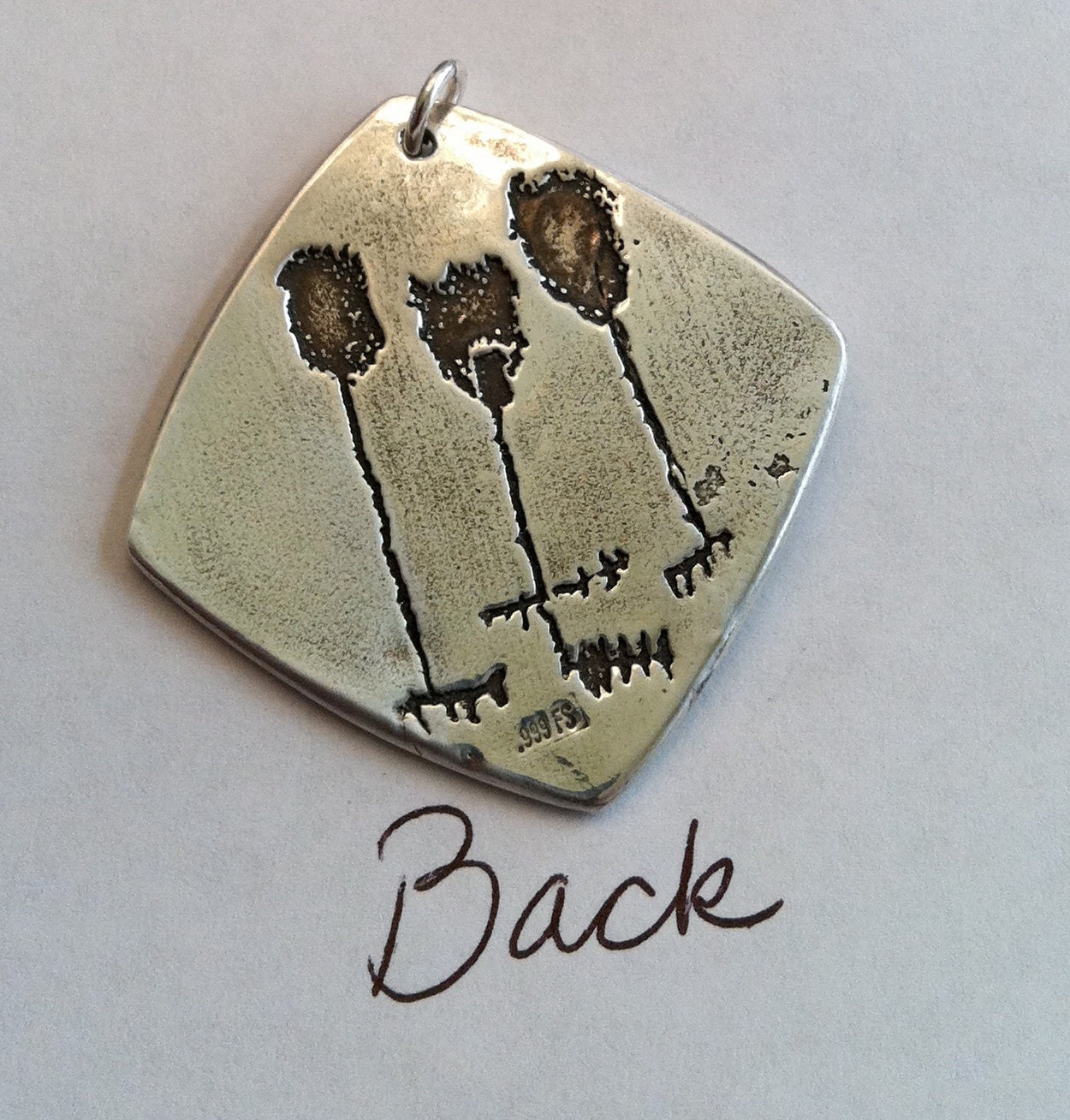 Memorial Jewelry Your Actual Loved Ones Writing Silver Pendant - Doublesided