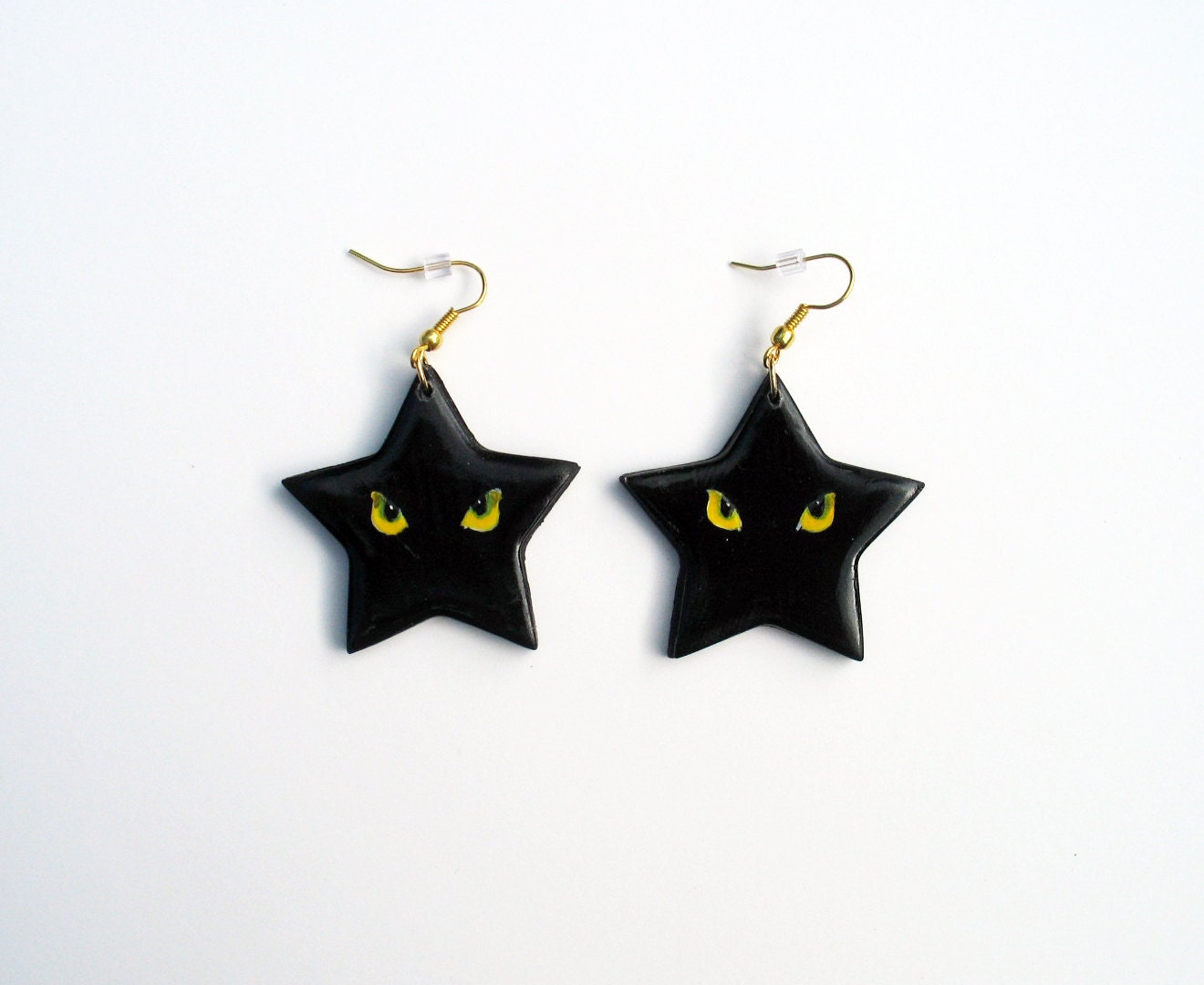 Black Cat Star Earrings - Ready To Ship