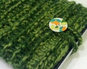 Knit Tablet Sleeve, Knit Notebook Sleeve, Knit IPad Sleeve Case,  Green Knit Notebook Case
