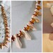 1930s necklace set / 30s faceted glass and carved shell beads /  Venetian Sunrise