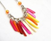 Rumba Necklace - Tribal Color Block Neons, pink, orange, yellow, red, white - AlinaandT Rumba Necklace - Tribal Color Block Neons, pink, orange, yellow, red, white - AlinaandT