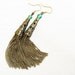 Chain Fringe Earrings - bronze chains tassels, filigree caps, glass