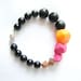 Pink Black Tangerine Bracelet - Matisse - handmade geometric jewelry - Rare Diamonds Collection