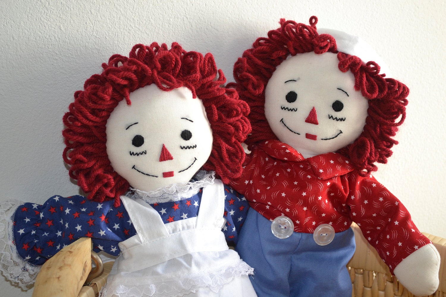 Made to Order : Handmade 15in. Raggedy Ann and Andy Doll set