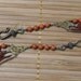 Carnelian Gemstone necklace Carnelian necklace Multistrand necklace Carved rose pendant