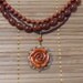 Carnelian Gemstone necklace Carnelian necklace Multistrand necklace Carved rose pendant