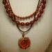 Carnelian Gemstone necklace Carnelian necklace Multistrand necklace Carved rose pendant