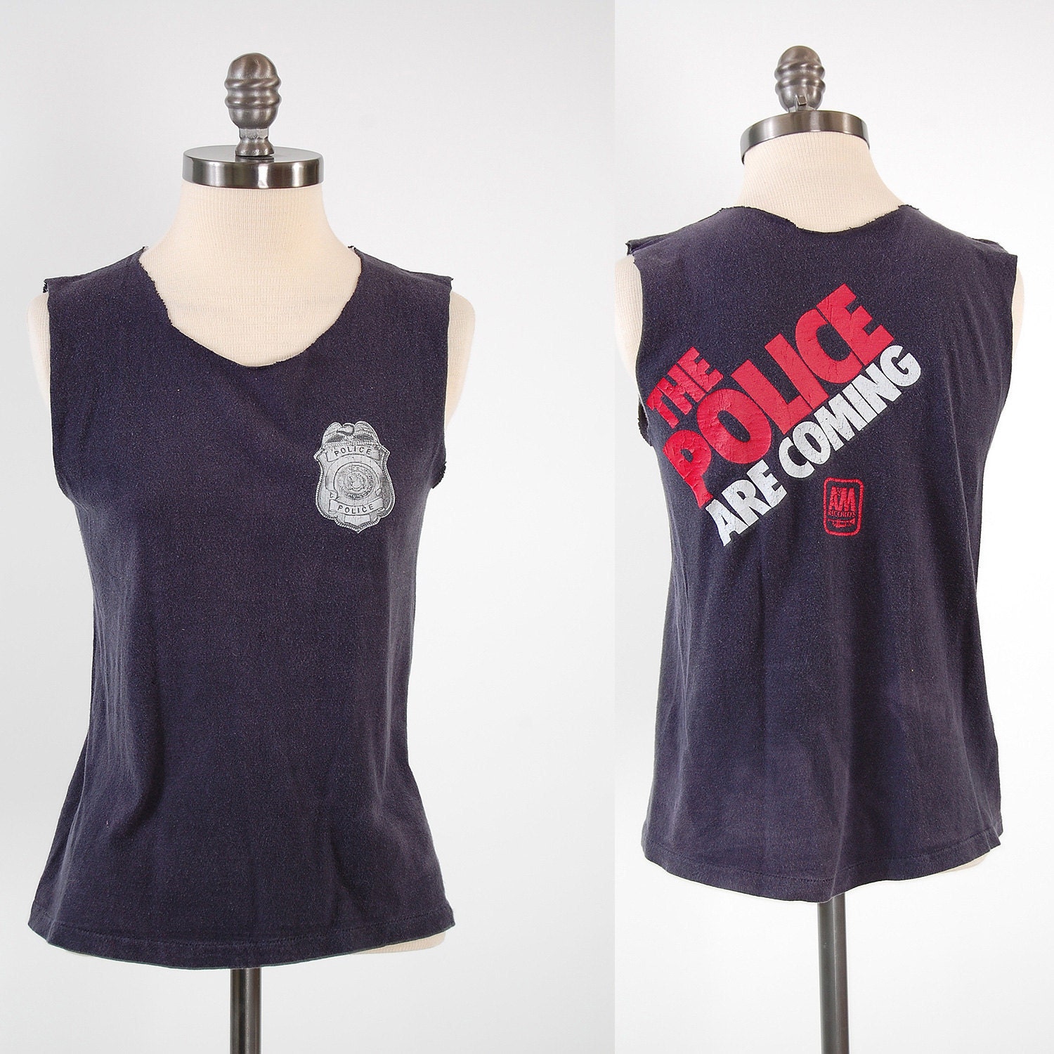 Vintage 1980s THE POLICE black concert t shirt / Soft and worn in