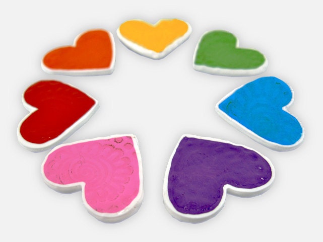 Heart Magnets - Cute Magnets, Kawaii Magnet, Magnet Gift, Rainbow Magnet