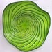 Beautiful Hand Blown Glass Art Wall Platter Bowl Green Swirl 2592 Oneil
