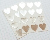 Silver Heart Envelope Seal Stickers - Set of 24