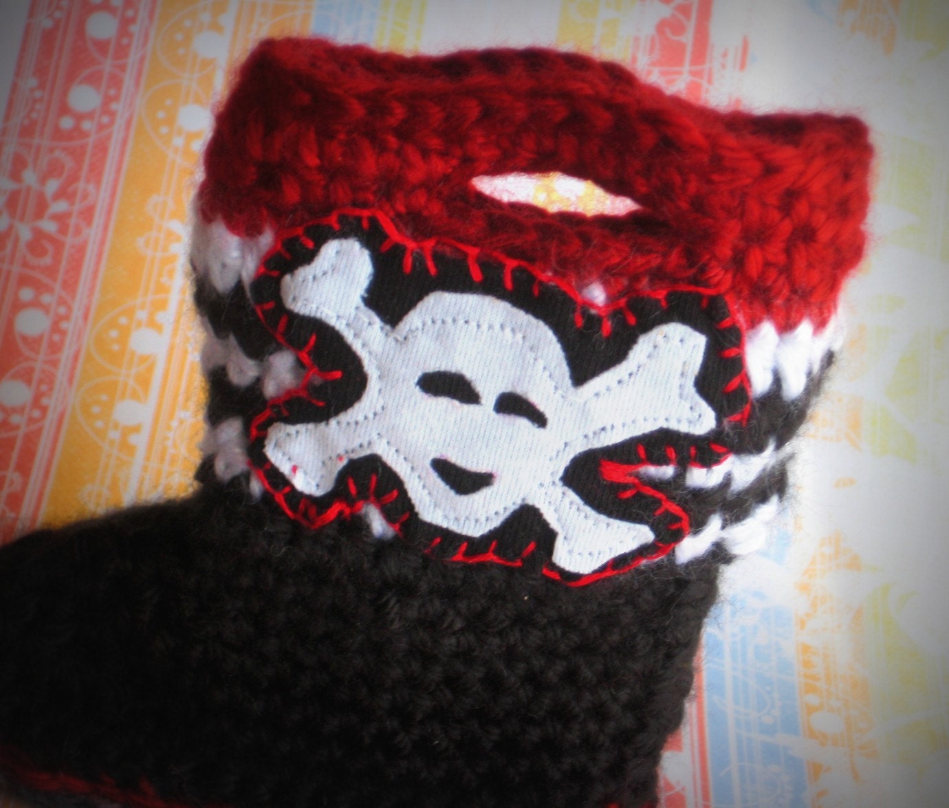 Pirate Pull-On Boots - Crocheted Wellie Inspired - Baby Boy gift