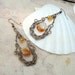 Copper earrings with citrine