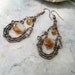 Copper earrings with citrine