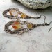 Copper earrings with citrine