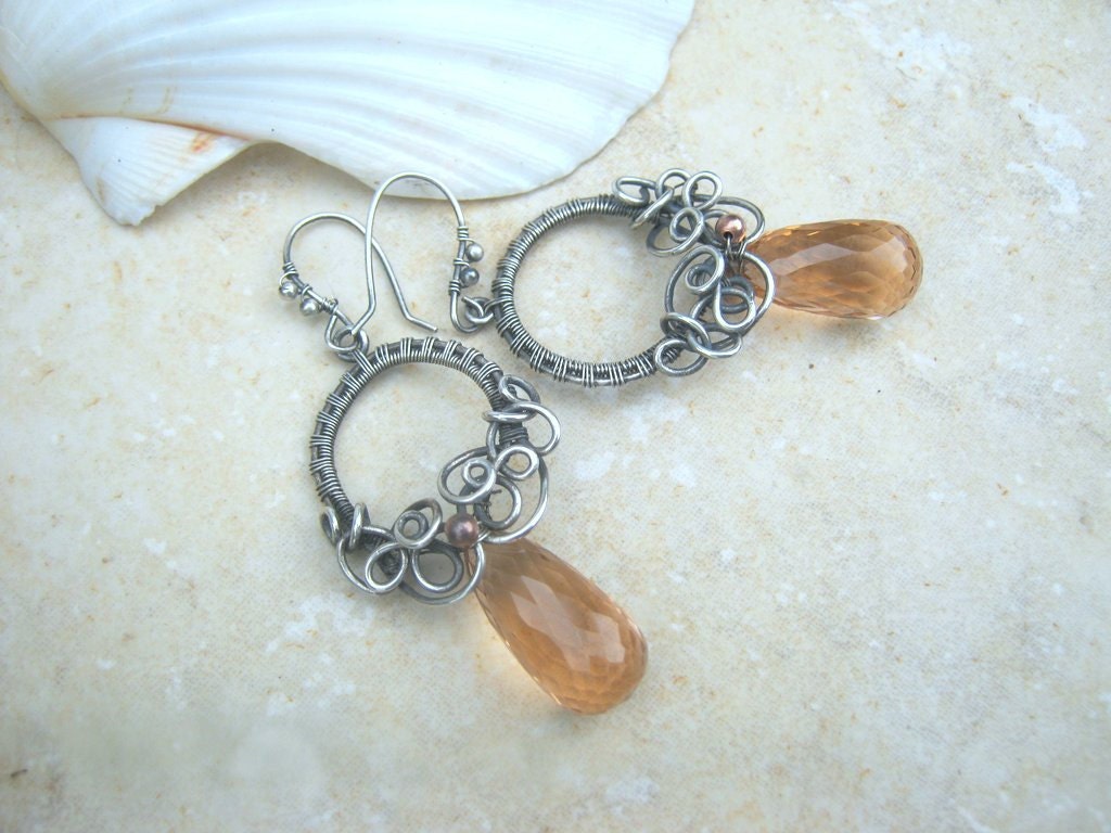 Morganite earrings in sterling silver