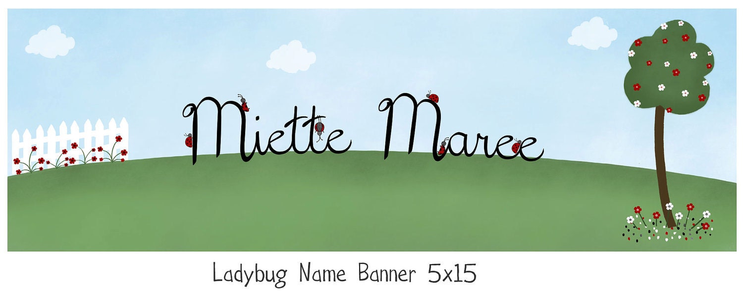 Ladybug Nursery Name Banner Sign