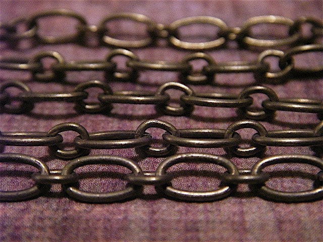 Nellie Bly - 10 Foot - Steampunk - Rustic - Antique Bronze Mother and Son Chain