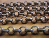 Jewelry supply - Rolo Chain - Artemus Gordon - 10 Foot - Steampunk - Rustic - Antique Bronze Cross Chain