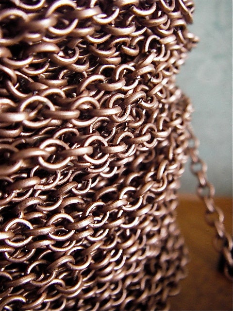 Jewelry Supplies - Elizabeth Browning - 5 Foot - Steampunk - Antique Copper Cross Chain