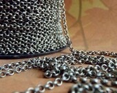 Jewelry Chain Supplies - James Starley - 5 Foot - Steampunk - Rustic - Antique Bronze small rolo Chain