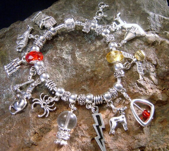 Harry Potter pandora style charm bracelet magic Hogwarts by ang549
