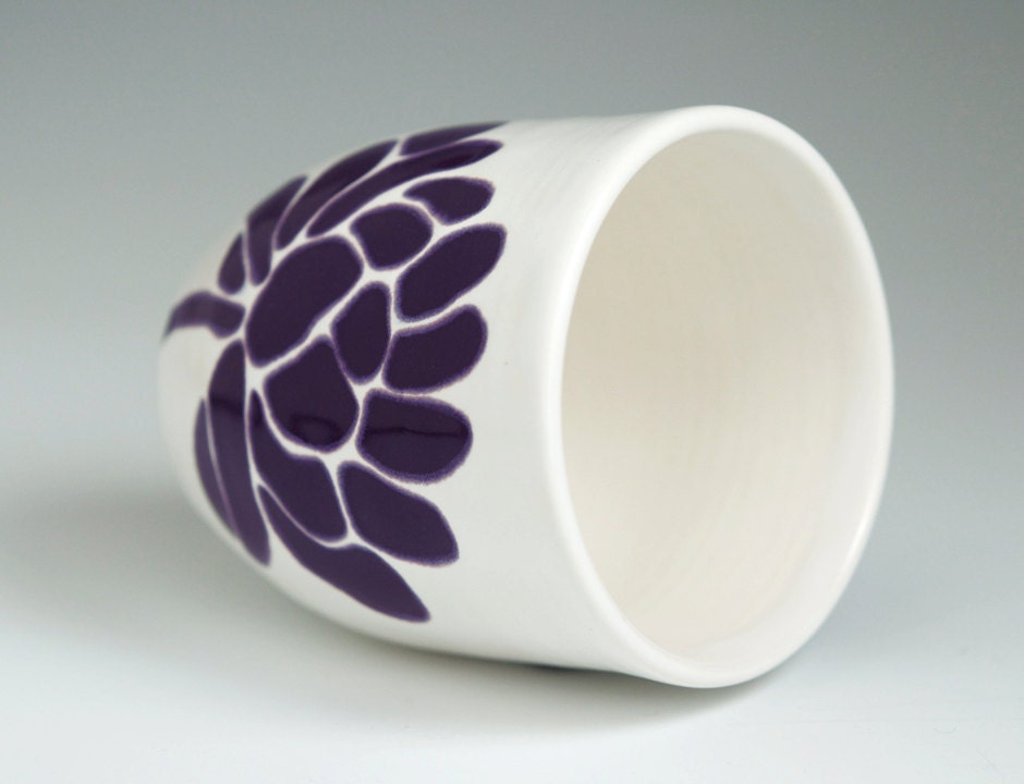 ceramic cup - lotus flower in deep purple