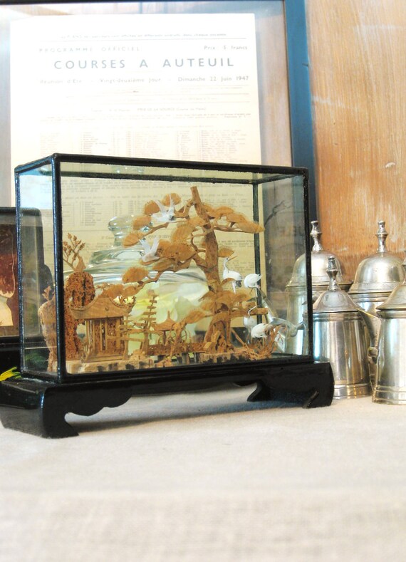 Vintage Asian Shadow Box Diorama Asian Persuasion by wilshepherd