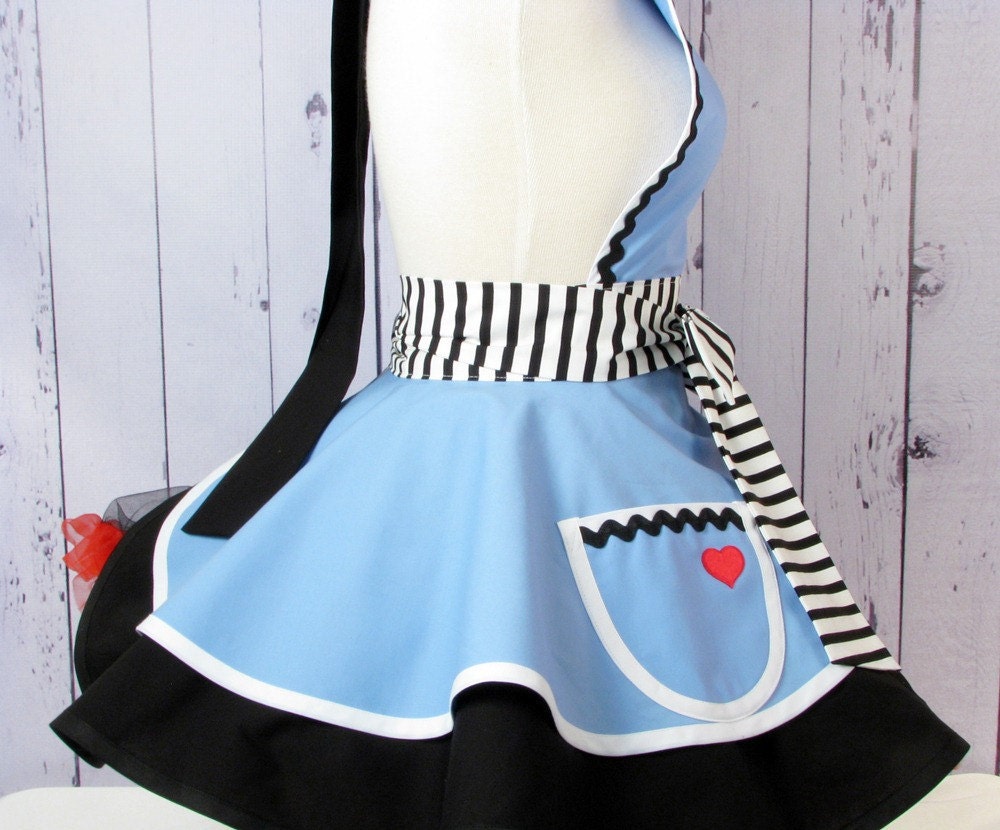 Enchanted Alice Apron for Tea Time in Alice Blue by Dots Diner -- in stock