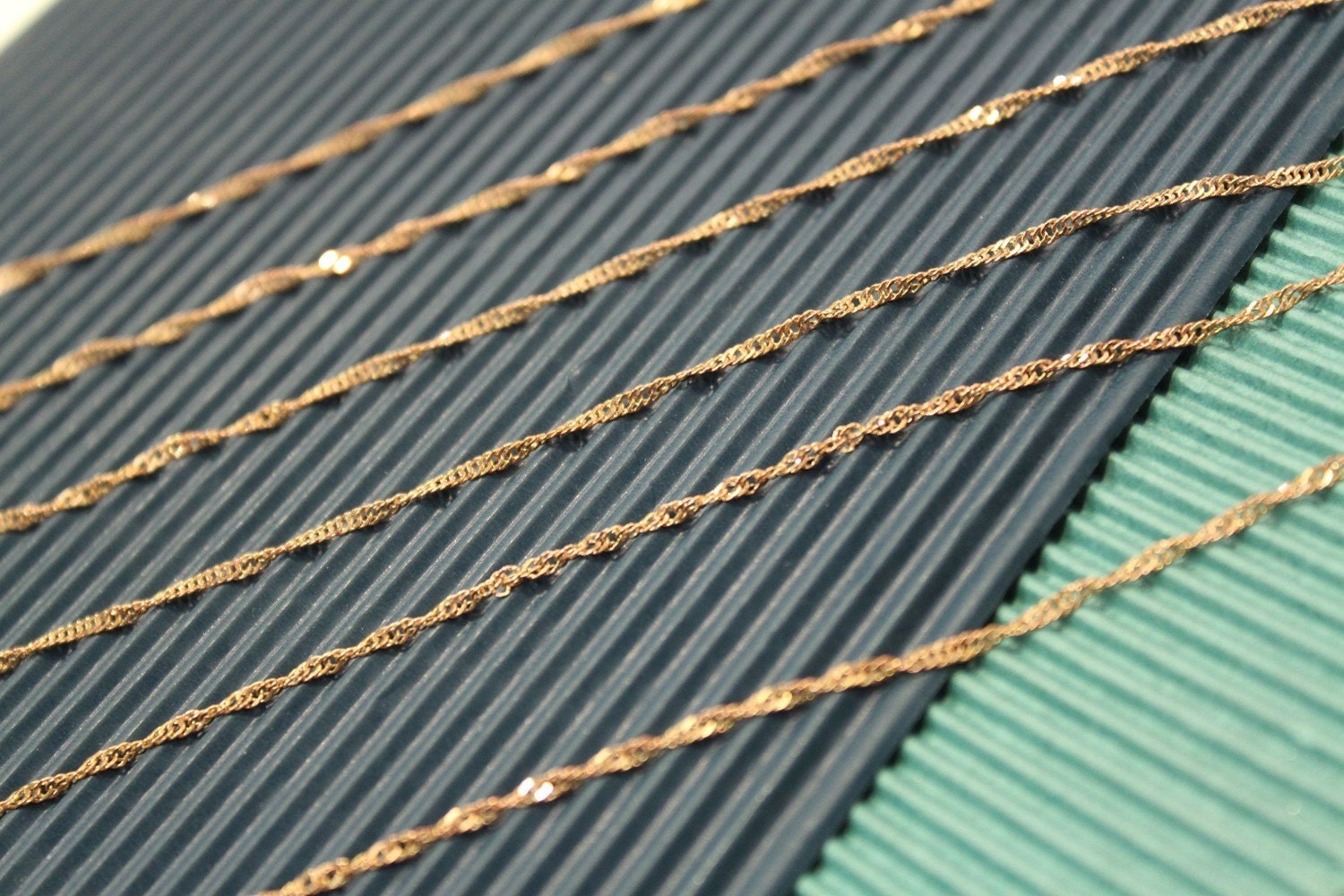 3 feet - Red Brass Chain -twisted - 2mm wide