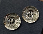 1 pair - BIG - Blink Blink Round Buttons with Crystal Shine - Dazzling - 25mm