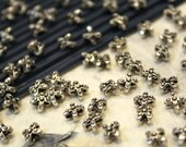 40 pcs - Antique Silver  - Cross Patterned Spacer Beads - 5.5 x 5mm