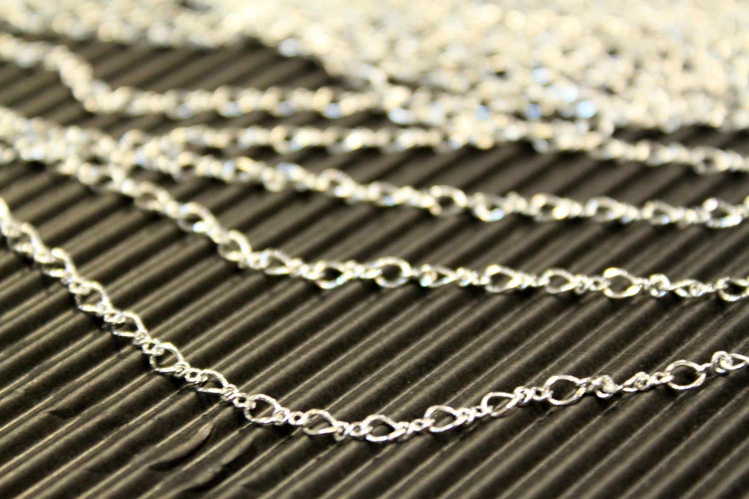 3 feet - Antique Silver Plated Mother And Son Fancy Chain - 2.5 x 4mm - soldered links - CHN0744