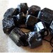 25 X 20mm Jet Black Smooth Natural Tourmaline Rough Nugget Beads - 3 Pieces