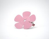 Guitar Pick Hair Flower - Pink and White - Ready to Ship