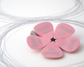 Nashville Guitar Pick Flower - Pink and Black Hair-clip - Ready to Ship