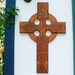 One of a Kind-Large Peace and Harmony Celtic Christian Cross Wood Burned