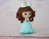 Mint dress lolita doll necklace charm pendant