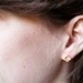Gold Stud Earrings - Tiny Simple Square Geometric Studs - Sterling Silver Posts