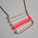 Neon Pink and Clear Thin Stacked Bar Necklace - Lasercut Acrylic - Neon Fall Fashion - Stripes
