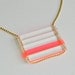 Neon Pink and Clear Thin Stacked Bar Necklace - Lasercut Acrylic - Neon Fall Fashion - Stripes